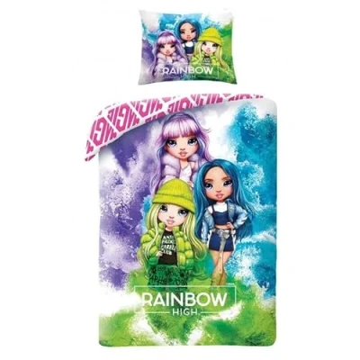 Image de Halantex Parure de lit RAINBOW HIGH Jade Skyler Violet Housse couette réversible 140 x 200 cm et taie d&#039;oreiller 70 90 Multicolore 100 % coton