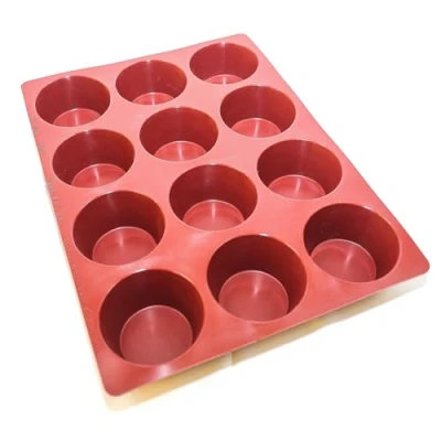Image de Maé Moule à Muffin 12 Alvéoles Silicone Alimentaire Premium Anti Adhérent Souple, Démoulage Facile et Net Résistant T 45C / +280C 192,5 ml