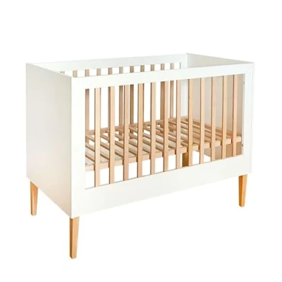 Image de ATB Barreau Lit Bebe Evolutif 120x60 Berceau Bébé Blanc 60x120 Chambre Complete Cododo et Mobilier pour Enfants Lits Évolutifs Parapluies à Niveaux