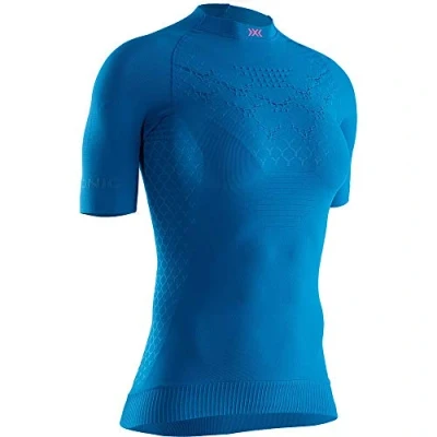 Image de X Bionic Twyce T Shirt Maillot de Compression Course à Pied Runnning Manches Courtes Femme, Opal Black/Arctic White, FR : M (Taille Fabricant M)