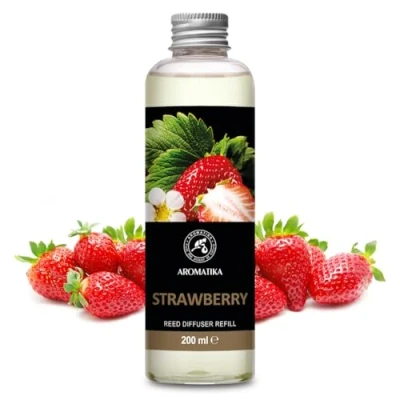 Image de Recharge Diffuseur de Fraise 200ml Arôme Fruité pour d&#039;arômes Fragrance Fraîche et Durable Desodorisant Maison Aromathérapie Reed Refill Strawberry