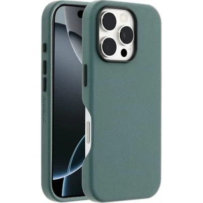 Image de OtterBox Coque Symmetry Series Cactus Leather MagSafe pour iPhone 16 Pro, Antichoc, résistante aux Chutes, de Protection Fine, supporte 3X Plus Chutes Que la Norme Militaire, Vert