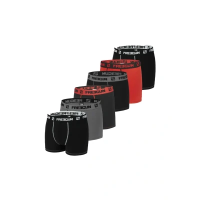 Image de FREEGUN Boxer Homme Coton, Calecon Homme, Durable, Ajustement Parfait (Lot de 6), Rouge, Gris, Blanc, Noir, Taille XL
