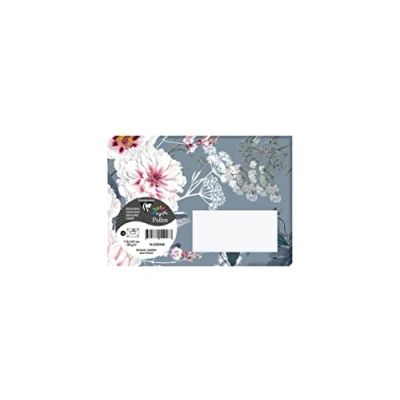 Image de Clairefontaine 55034C Paquet de 20 Enveloppes Imprimées Gommées Format C6 11,4x16,2cm 120g Coloris Bleu Foncé Thème Botanic Garden Invitation Evènements et Correspondance Gamme Pollen