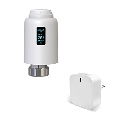 Image de Qiumi Zigbee smart Thermostatic Radiator Valve, Prise en charge de la télécommande par l’application life, commande vocale Alexa et Google Assistant (OLED DISPLAY)
