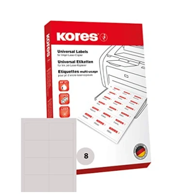 Image de Kores Etiquettes universelles 10,5 x 7,4 cm 100 feuilles A4 Blanc