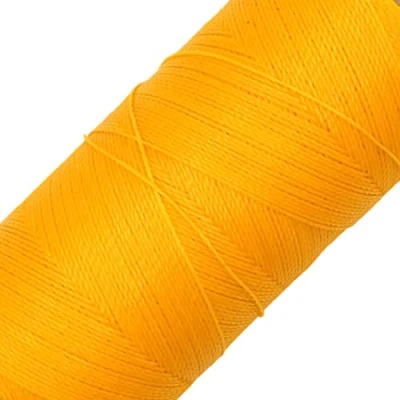 Image de LINHASITA Bobine de Fil ciré 100 g/360 m Épaisseur 0,5 mm Polyester pour macramé 30 Couleurs Jaune Intense
