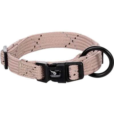 Image de Flamingo Collier pour Chiot Dolly Taupe XS 20 35cm 10mm avec Boucle à clic et Bandes réfléchissantes