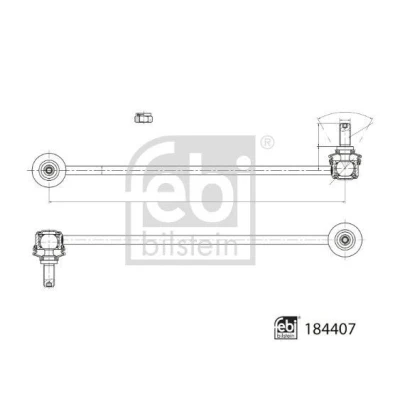 Image de FEBI BILSTEIN 184407 Biellette de barre stabilisatrice Essieu avant gauche, droit 335 M12 x 1,5 avec écrou autobloquant Acier