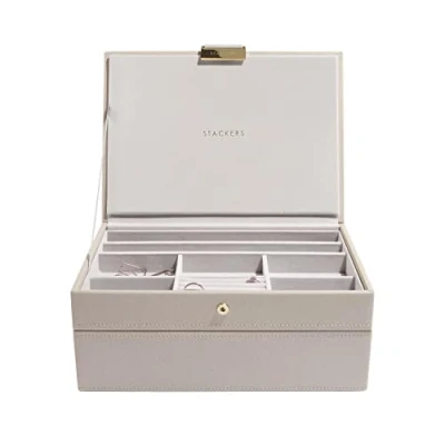 Image de Stackers Lot de 2 boîtes à bijoux classiques Taupe