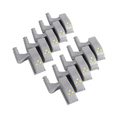 Image de Omabeta 10 pièces Blanc Chaud/Froid Universel Armoire Placard veilleuse LED charnière capteur lumière Maison Cuisine(Lumière Froide)