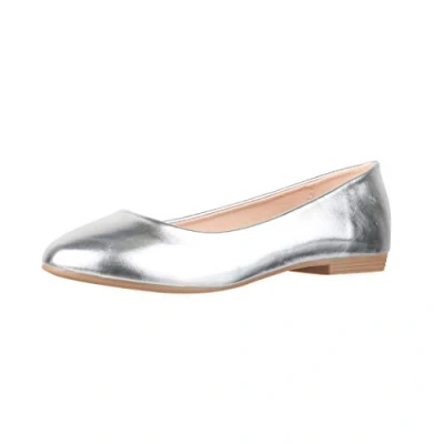 Image de Elara Ballerines Femme Confortable Slip Ons Plat Chunkyrayan P B3039 Silber 36