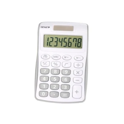Image de Genie Calculatrice 120 B 8 chiffres (Dual Power (Pile, solaire), design compact gris