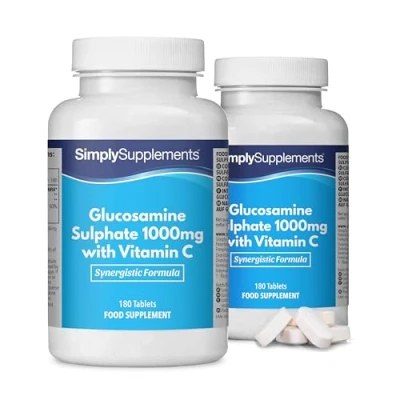 Image de Glucosamine 1000mg avec Vitamine C 360 comprimés Jusqu’à 1 an de Bienfaits SimplySupplements