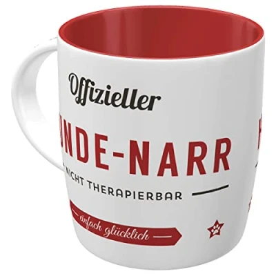 Image de Nostalgic Art Tasse à café rétro, Hunde Narr Idée de Cadeau pour propriétaires Chiens, en céramique, Design Vintage avec Une Citation, 330 ML