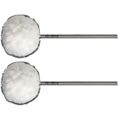 Image de Vic Firth VicKick3 Mailloches pour Grosse Caisse, avec Tête Ovale, Coeur Medium en Feutre Couvert d’une Toison