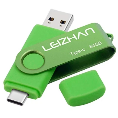 Image de LEIZHAN Clé USB 3.0 64Go Flash Drive Type C OTG Pendrive pour Huawei Samsung Smartphone Android de Vert