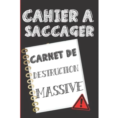 Image de Cahier à saccager: un carnet abimer , colorier dessiner agrafer détruire saccager coller! Complète les défis saccage défoule toi ... Cadeau original pour Noel ou anniversaire