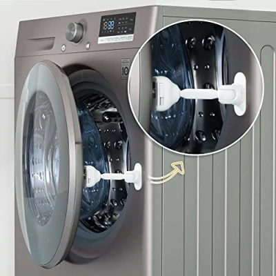 Image de SAFELON 2 Pièces support de porte machine à laver sans danger pour enfant, serrure bébé, et sèche linge (Blanc)