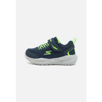 Image de Skechers GORE Strap Molded LOGO Baskets basses pour enfants, Taille: 21, Navy/lime Imitation cuir/textile