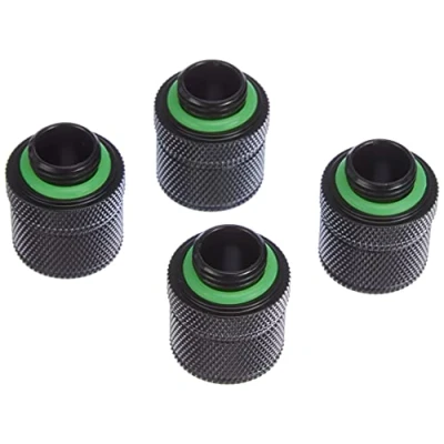 Image de Corsair Hydro X Series, XF Compression, Lot de Quatre Embouts ID/OD 10/13 mm (3/8&quot;/1/2&quot;) (G1/4&quot; BSPP Filetage du Port, Solide Laiton Durabilité, Compatibilité avec d’Adaptateurs X) Noir