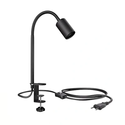 Image de ledscom.de Lampe à pince, col de cygne LELE, interrupteur, noir mat, 1x E27 max. 60W, foyer d&#039;éclairage réglable, adaptabilité la lumière, position lumière éclairage