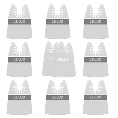 Image de LEILUO Lot de 10 lames oscillantes multi outils 8 trempées et 2 flexibles pour enlever le mastic peinture, compatible avec DeWalt, Makita, Ryobi plus encore