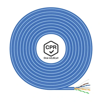 Image de Câble réseau RJ45 Cat.6 UTP CPR Dca rigide AWG24, bleu, 305m AISENS A135 0663