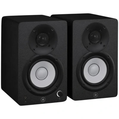 Image de Yamaha HS4 Enceintes de Studio Amplifiées Compactes à 2 Voies Qualité pour le Monitoring, Paire, Bass Reflex 4.5&quot; 52W, la Production Musicale et Montage Vidéo Noire