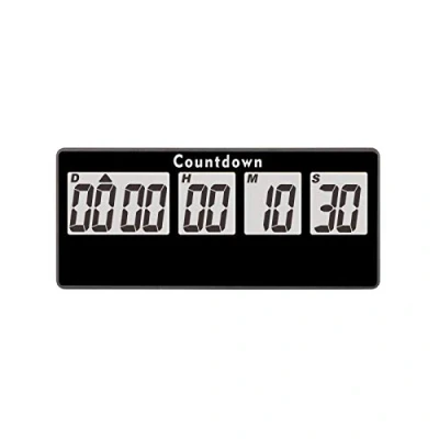 Image de NInE ROnG Retirement Timer 9999 Jours Compte à Rebours Numérique Alarmes Bruyantes,Minuterie de Chronomètre Adsorption Magnétique Piles Remplaçable,pour Cadeau Noël Mariage(Noir) (Noir)