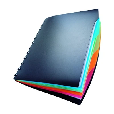 Image de Durable 243501 Duralook Style Reliure Protège Documents à Pochettes Amovibles 20 Pochettes/40 Vues + 4 Intercalaires Couverture Coloris Noir