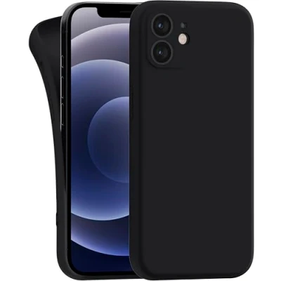 Image de MyGadget Coque Compatible avec Apple iPhone 12 Case TPU Souple &amp; Soft Cover Protection Extra Fine Légère Étui Coloré Anti Choc et Rayures Noir