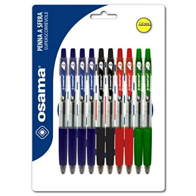 Image de OSAMA Stylo 4 Couleur Gel, Encre OBG, Set 10 Assortis Bille à Déclic 1 mm, avec Trait Fluide et Précis pour Papeterie Fourniture Scolaire, Bureau Université
