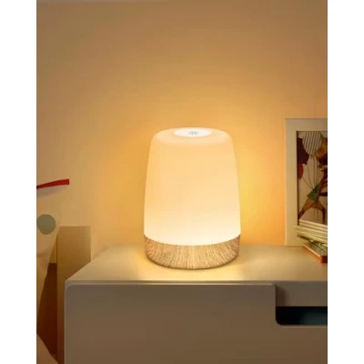 Image de FOMYHEARD Petite lampe de table sans fil, chevet LED tactile à intensité variable avec lumière chaude et 256 couleurs RVB changeantes, rechargeable batterie, d&#039;allaitement