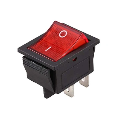 Image de Interrupteur à bascule 4 broches avec lumière rouge DPST ON/OFF 16 A 20 250 V AC