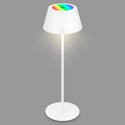Image de Briloner Lampe de table rechargeable RGB 2 en 1, Touch, Lumière mobile, LED extérieure, IP44, sans fil, Blanc
