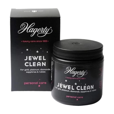 Image de Hagerty Jewel Clean bain d&#039;immersion de bijoux pour pierres précieuses, or platine 170 ml, nettoyant efficace diamants, saphirs et rubis, nettoyage avec panier brosse