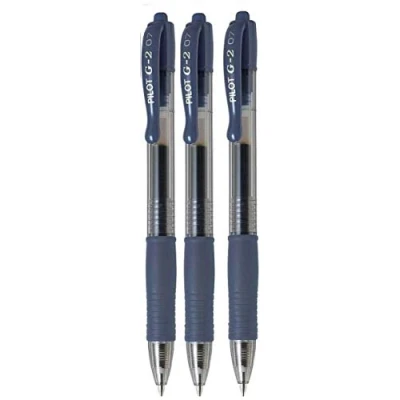 Image de Pilot G2 07 Bleu Pointe Fine Stylo à encre gel roller rétractable 0,7 mm Noir 1 Largeur de la ligne : rechargeable BL G27 (Lot 3)