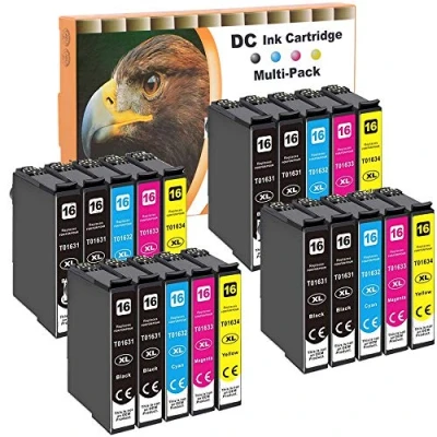 Image de D&amp;C 20x Cartouches d&#039;encre Remplacement pour Epson 16 16XL Workforce WF 2750 2760 2660 2650 2630 2540 2530 2510 2010 (8 Noir / 4 Cyan Magenta Jaunes)