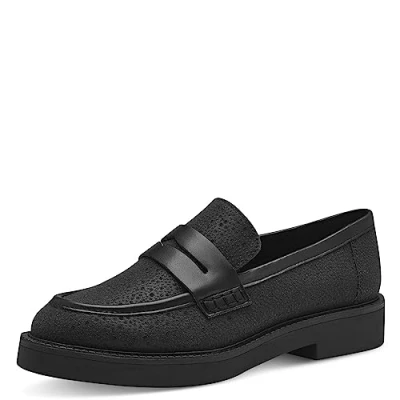 Image de MARCO TOZZI Femme 2 24302 41 Mocassin, Paillettes Noires, 39 EU