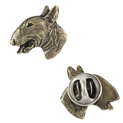 Image de Art Dog Épingle en Argent Faite à la Main Forme de Chien dans une Boîte Élégante Broche Plaqué Pour Hommes et Femmes Bull Terrier I 2x2,2x4cm