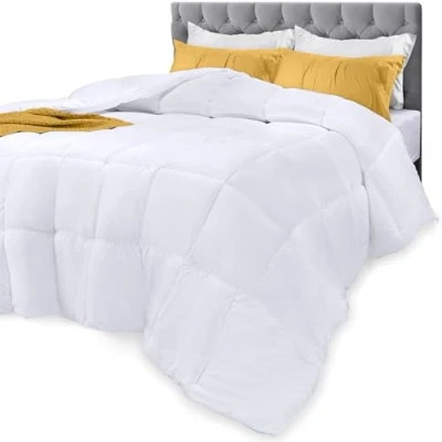 Image de Utopia Bedding Couette Alternative en Duvet (lit Simple, Blanc) Toutes Saisons Insert de Fibre siliconée Peluche Coutures carrées