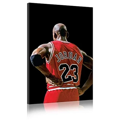 Image de Annick Goutal Michael Jordan Vue De Dos Étoile Basket Ball, Impression Tableaux, Peinture sur Toile, Art Mural, on Encadré (50_x_70_cm)
