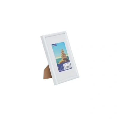 Image de MAUL Cadre Photo MAULart 10 x 15 cm, en Plastique pour Format Portrait ou Paysage, avec Passe Partout, Interchangeable à Poser, Idéal Photos et Collages, Blanc