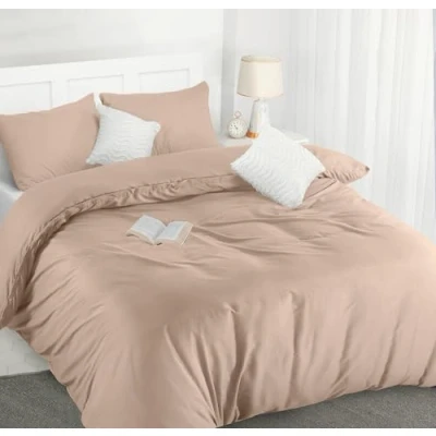 Image de Utopia Bedding Housse de Couette 200x200 cm avec 2 Taies d&#039;oreiller 50x75 (Beige) Parure Lit 200 x Ensembles Housses en Microfibre brossée Douce