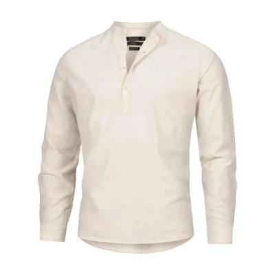 Image de Indicode Hommes Waylon Shirt Chemise en mélange Lin Coton Raw Linen S