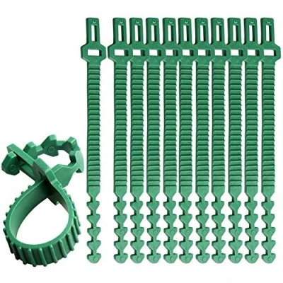 Image de KAHEIGN 10 Pièces À Toute épreuve Attaches Végétales, 35cm Bretelles Ajustables pour Arbres Liens Plantes De Jardin Interlock Le Support Rosier Arbustif