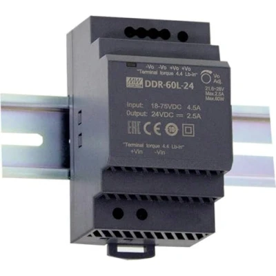 Image de Mean Well DDR 60L 15 Convertisseur Rail DIN V/DC 4 A 60 W