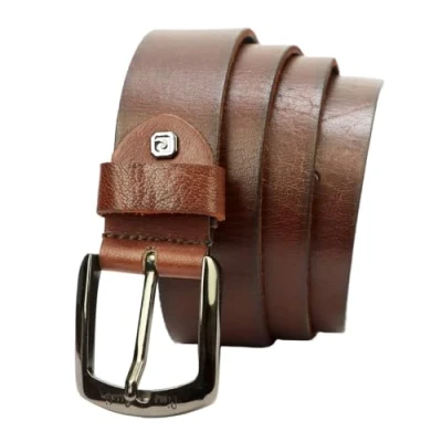 Image de Pierre Cardin 507 KAM01 Ceinture élégante en cuir pour homme Boucle classique, camel, 125 cm