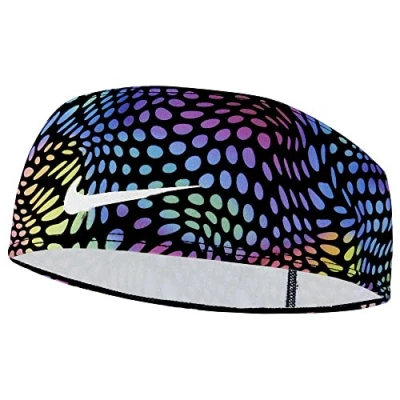 Image de Nike Dri FIT Swoosh N.100.4515.930.OS Bandeau en Polyester et élasthanne Noir/Turquoise Dynamique/argenté